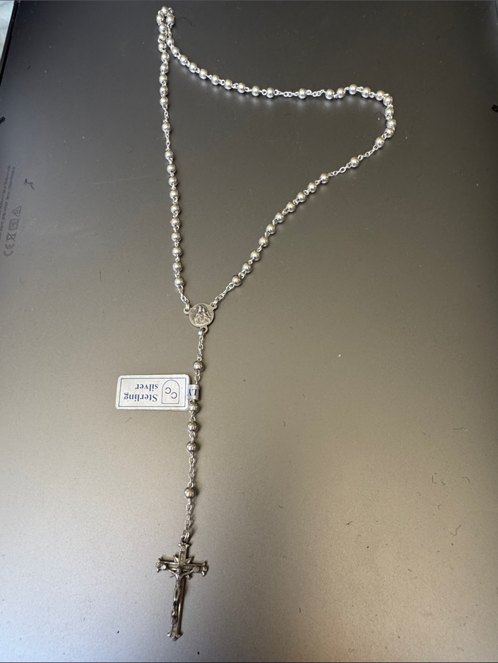 From the Vatican: Sterling Silver Rosary Necklace